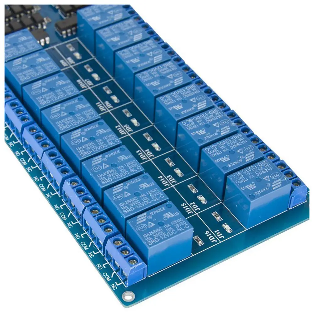 12V 16 канальный релейный модуль доска с защитой для оптронной пары LM2576 Мощность PIC