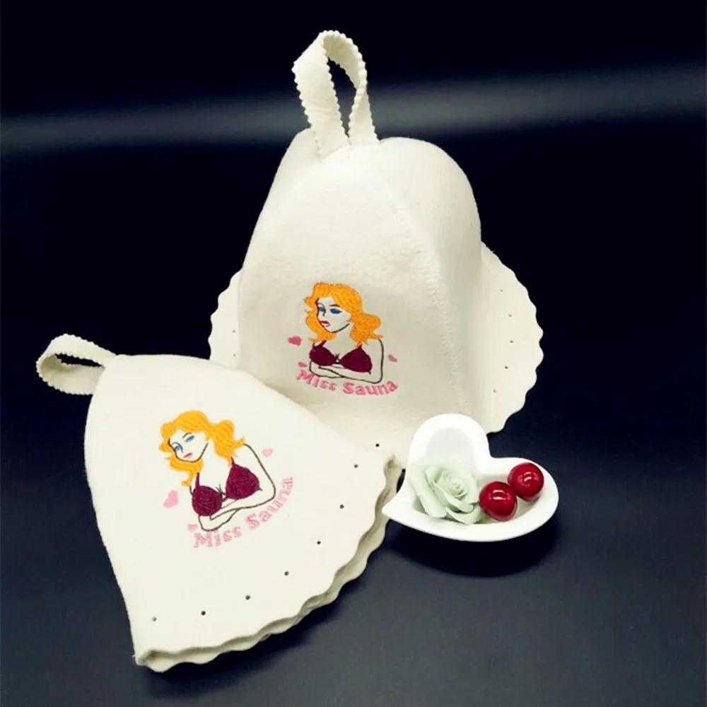 Шапочка для сауны (1 шт/упаковка) банья Шерсть Войлок Уход за волосами шапочка спа