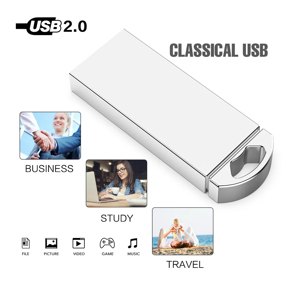 Водонепроницаемый металлический USB флеш-накопитель карта памяти 8 ГБ 16 32 64 Гб 128