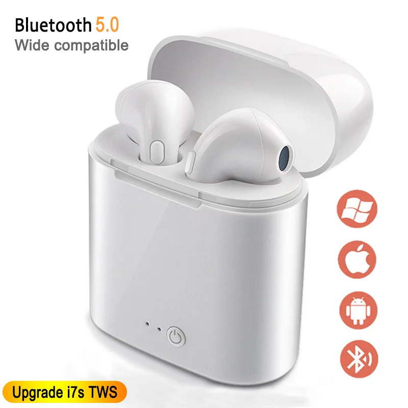 I7s TWS беспроводные Bluetooth наушники, стерео наушники-вкладыши, гарнитура с зарядным устройством для iPhone, samsung, Xiaomi, huawei, всех смартфонов
