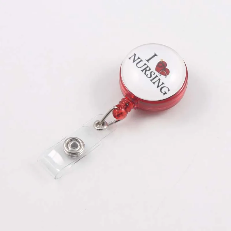 I Love уход выдвижной лыжный пропуск ID Card держатель для бейджика Pull Key Name Tag брелок для ключей для медсестер больницы офиса - Цвет: same as pic