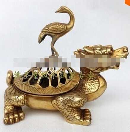 SUIRONG---330 + Бронзовая статуя медная черепаха дракона благовония украшение для печи