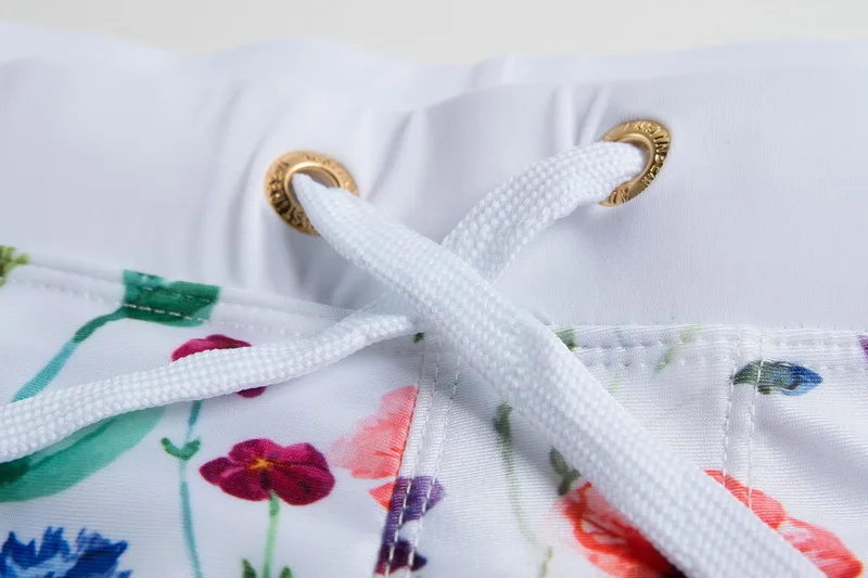 Мужские плавки с двумя карманами белые трусы брифы принтом для плавания пляжная