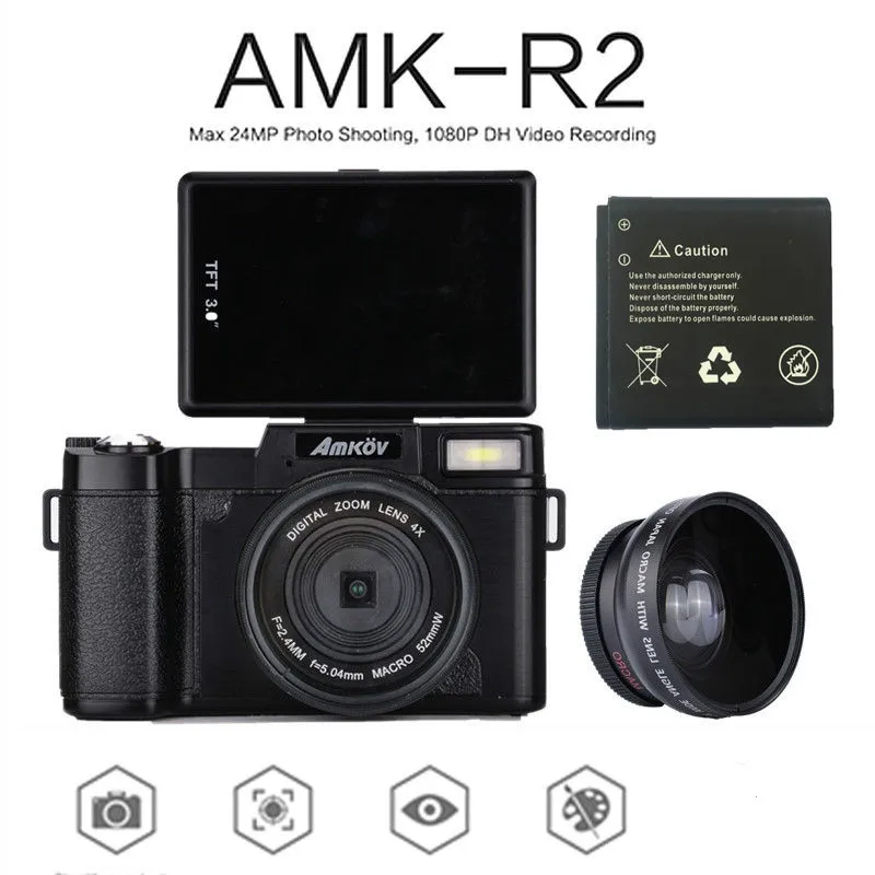 Цифровая зеркальная видеокамера amрассчитана на 3 0 дюйма CMOS TFT LCD 1080P HD 24 МП