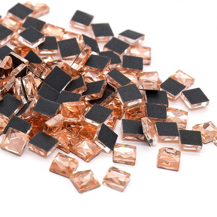 Распродажа прозрачных кристаллов квадратной формы стразы горячей фиксации