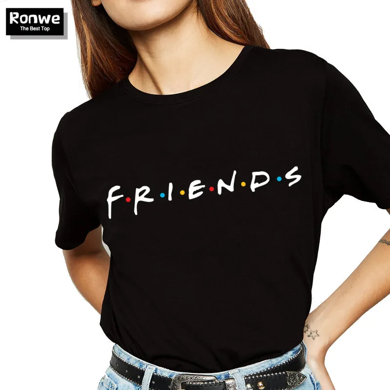 Футболка женская с надписью FRIENDS Повседневная смешная рубашка для девушек и