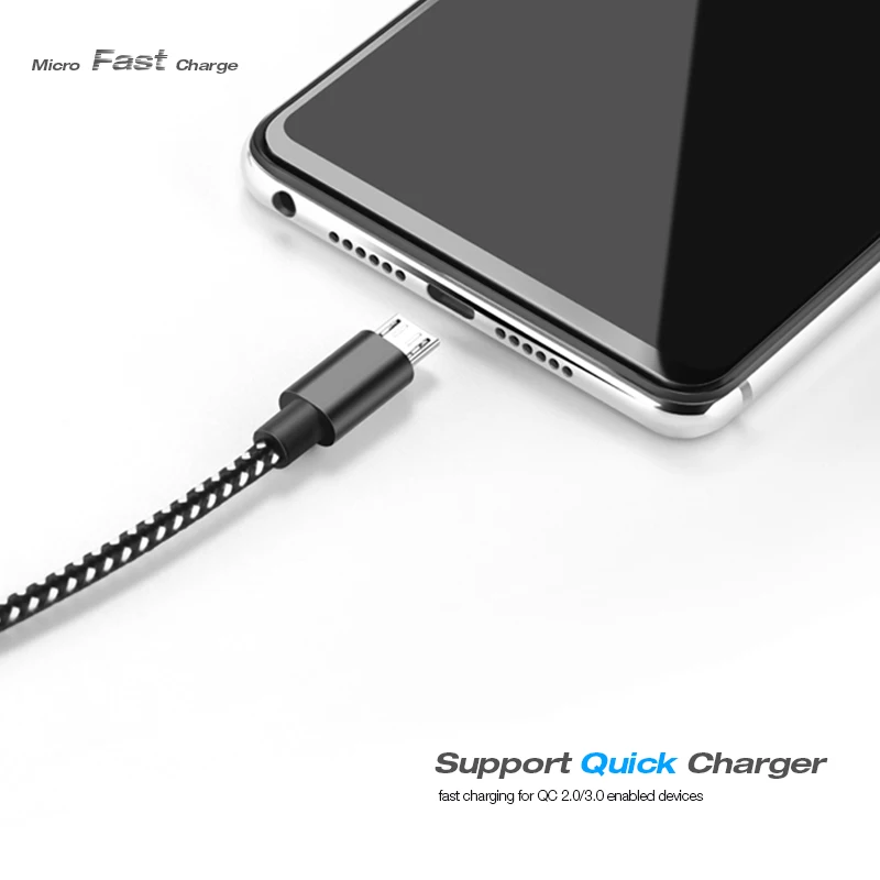 USB Micro usb зарядный кабель для samsung S7 usb кабель Gourde 2.4A нейлоновая оплетка Micro USB кабель для передачи данных зарядное устройство для huawei Xiaomi