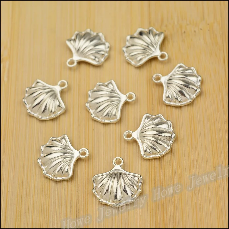 Бесплатная доставка 130 шт. подвеска в виде ракушки яркий серебряный сплав цинка