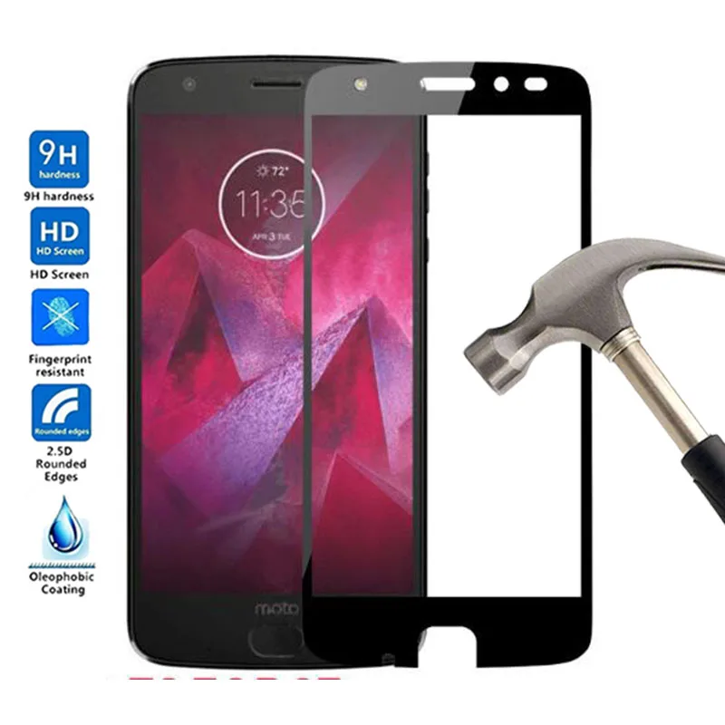 

2.5D 9H Премиум полное покрытие Защита экрана для Moto Z2 Force защитная пленка Закаленное стекло для Motorola Moto Z2 Force