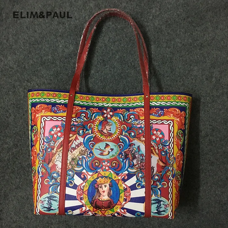 Новая роскошная брендовая модная кожаная сумка с принтом женская для покупок в