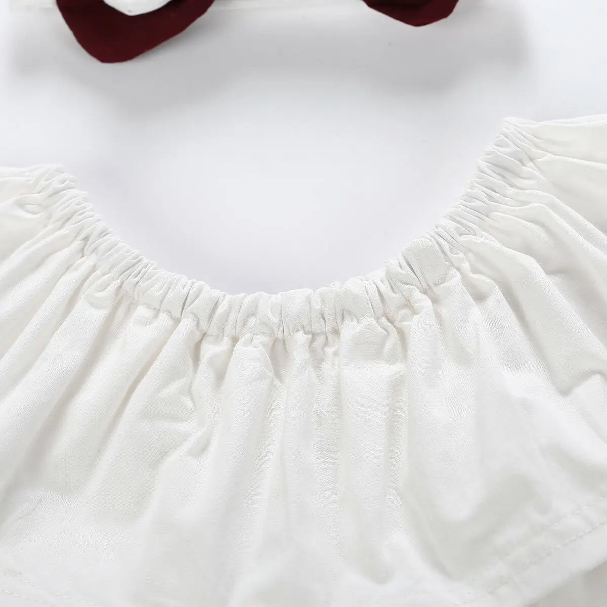 Милая одежда для маленьких девочек из 3 предметов Детская футболка с рюшами Топы +