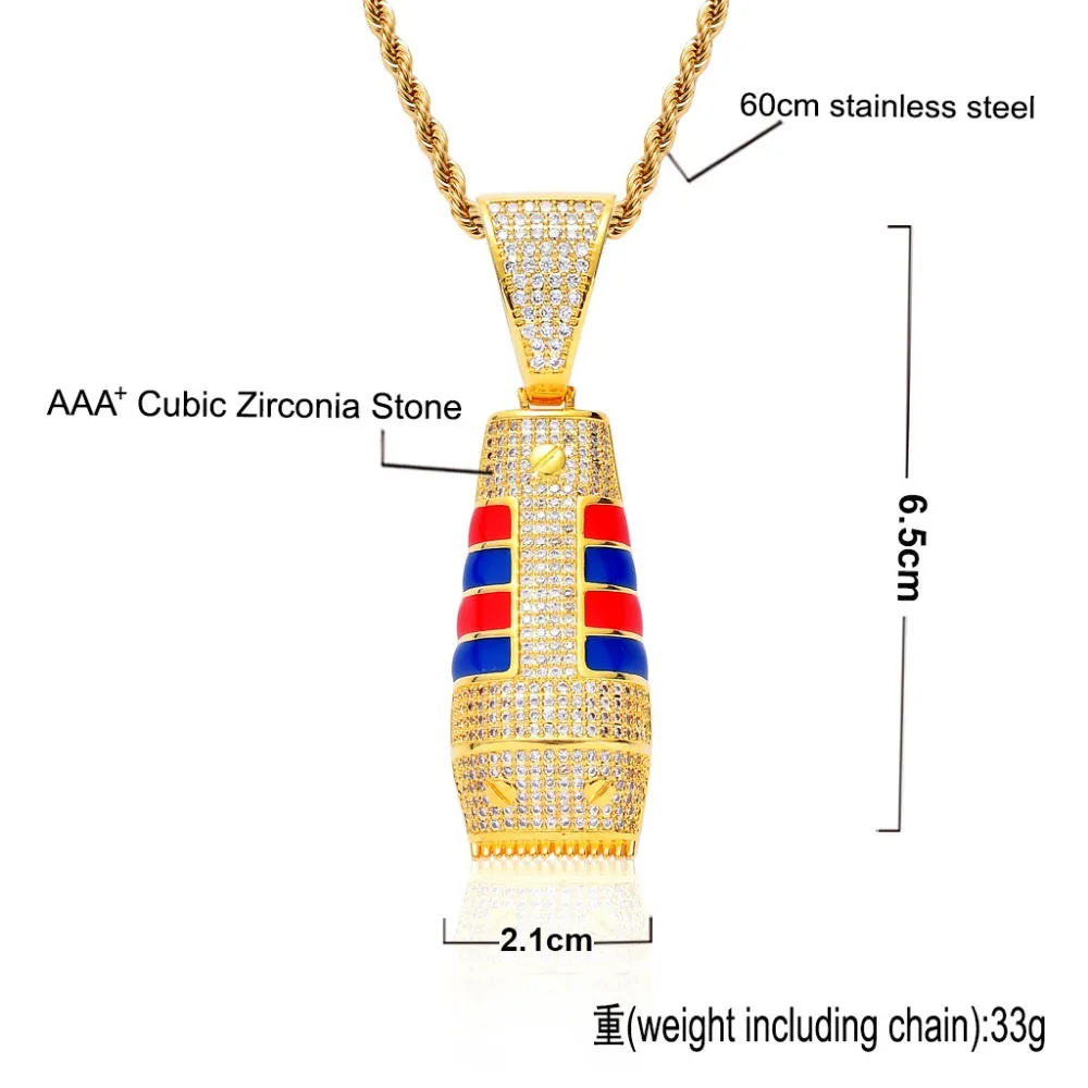 Хип-хоп полный AAA CZ циркон проложили Bling Iced Out машинка для стрижки волос Парикмахерская Подвески ожерелье для мужчин рэппер ювелирные изделия золото серебро