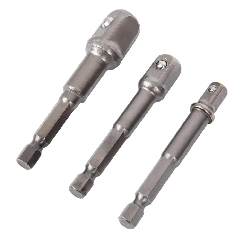 

Yonntech 3pc 1/4" 3/8" 1/2" Socket Bit Set Adapter Drill Nut Driver Power Extension Bar