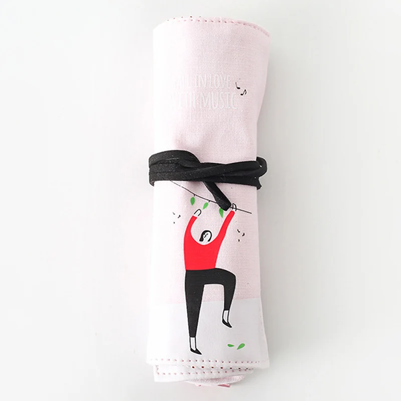 1 шт милый школьный пенал из хлопка и льна Pencilcase мультфильм Roll Pencial сумка для мальчиков и девочек канцелярские принадлежности для карандашей