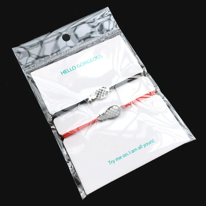 2 шт браслет желаний из нержавеющей стали ананас Шарм Подвеска Сердце