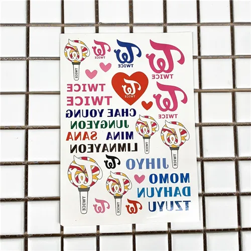 TWICE 10 листов/lot Got7 наклейки Idol BTS IZONE дважды Seventeen; Кей-поп для мальчиков стикер татуировки вентиляторы подарок вечерние поставки - Цвет: TWICE