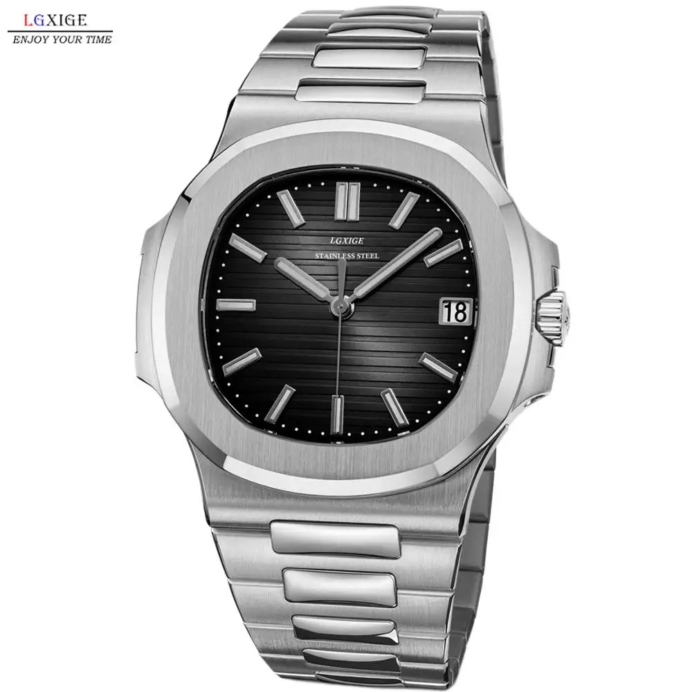 Новинка 2019 брендовые Роскошные мужские часы полностью стальные синие модные