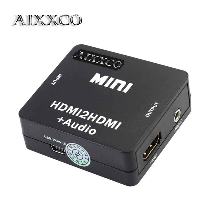 AIXXCO 1080P Мини HDMI2HDMI Аудио HD конвертер HDMI в HDMI аудио экстрактор адаптер коммутатор для ПК ноутбук HDTV проектор