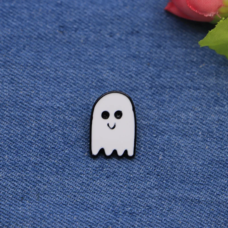 Хэллоуин череп броши террор призрак эмаль Pin для мальчиков Pin отворотом Hat/мешок контакты джинсовая куртка рубашка Для женщин брошь значок SC4253
