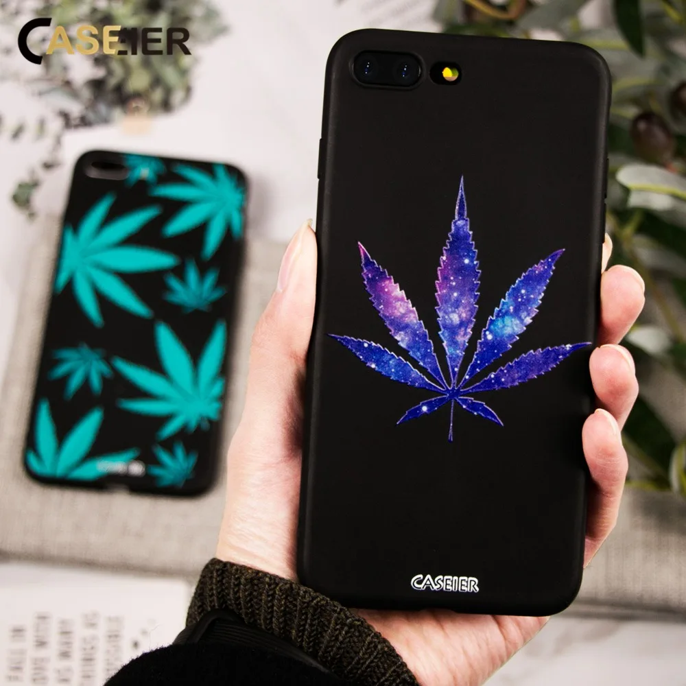 CASEIER Мягкий силиконовый чехол для телефона iPhone X XS 6 6s 7 8 Plus с рисунком листьев 5 5S SE