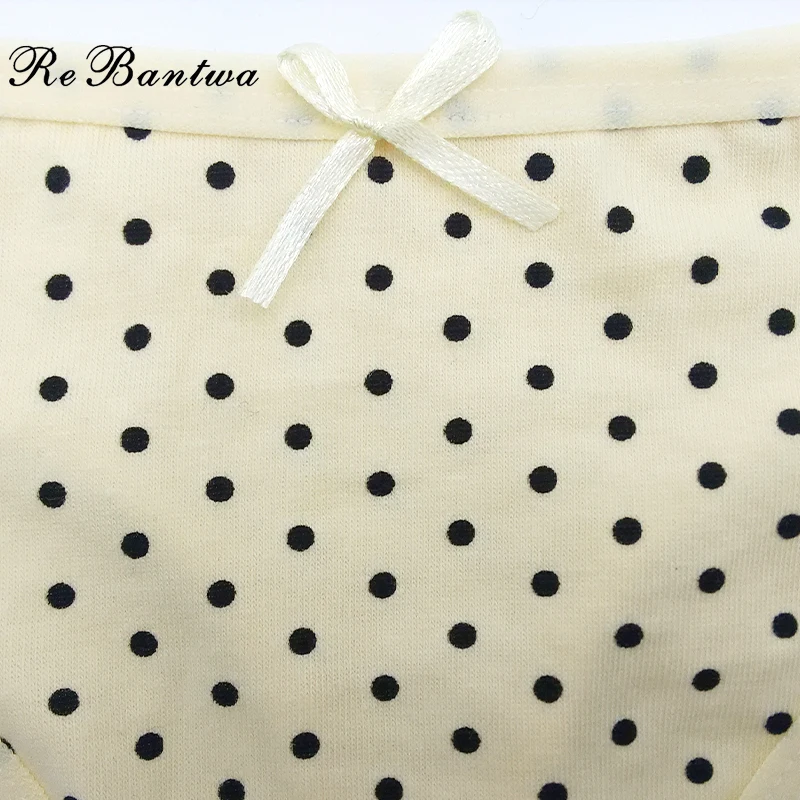Rebantwa 5pcs Women Dot Sexy Bikini Panties Lot Cute G string Cotton Tanga Ladies Cheap Calcinha Stretch |