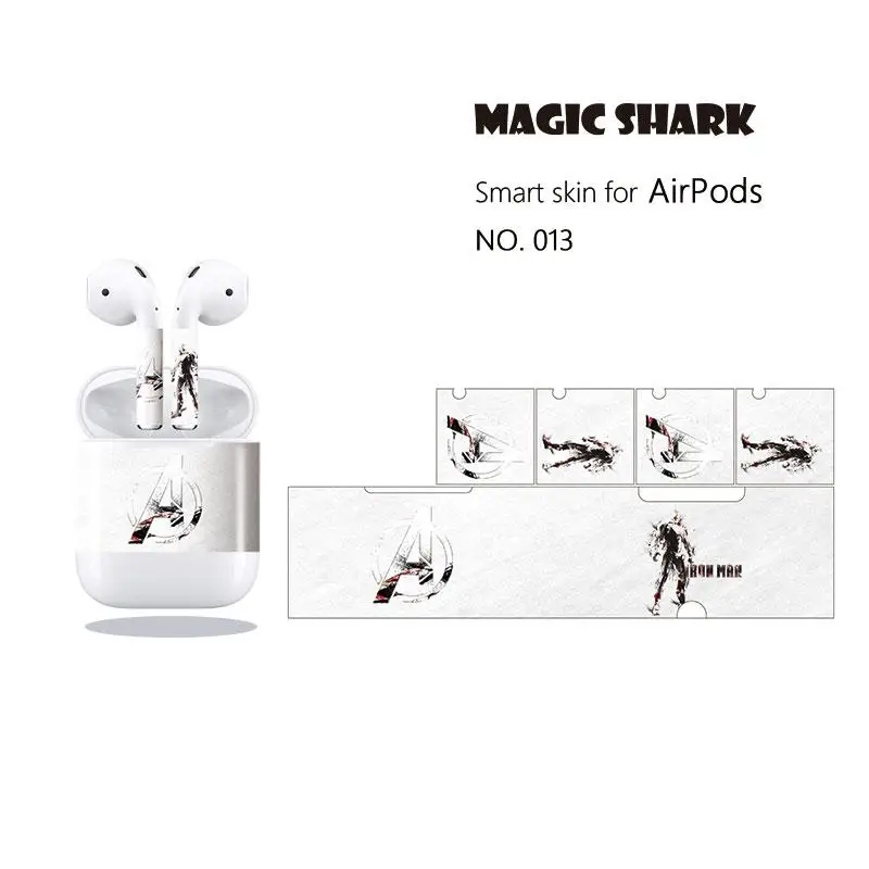 Волшебная Акула DC Супермен Паук Дэдпул обернуть стикер чехол пленка для Apple Airpods