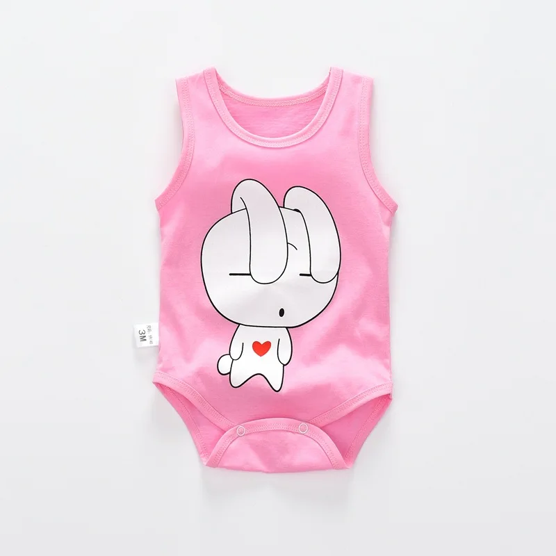 Детские боди Лето без рукавов из 100% хлопка Комбинезоны 0 1yrs милые пижамы для