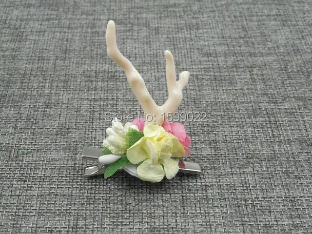 2 шт./компл. милый рога оленя для волос ручной работы зажимы цветка головной убор