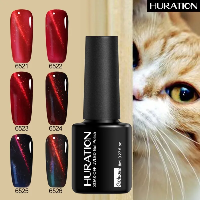 Гель для ногтей кошачий глаз Huration 8 мл с красным пламенем УФ LED гель магнит