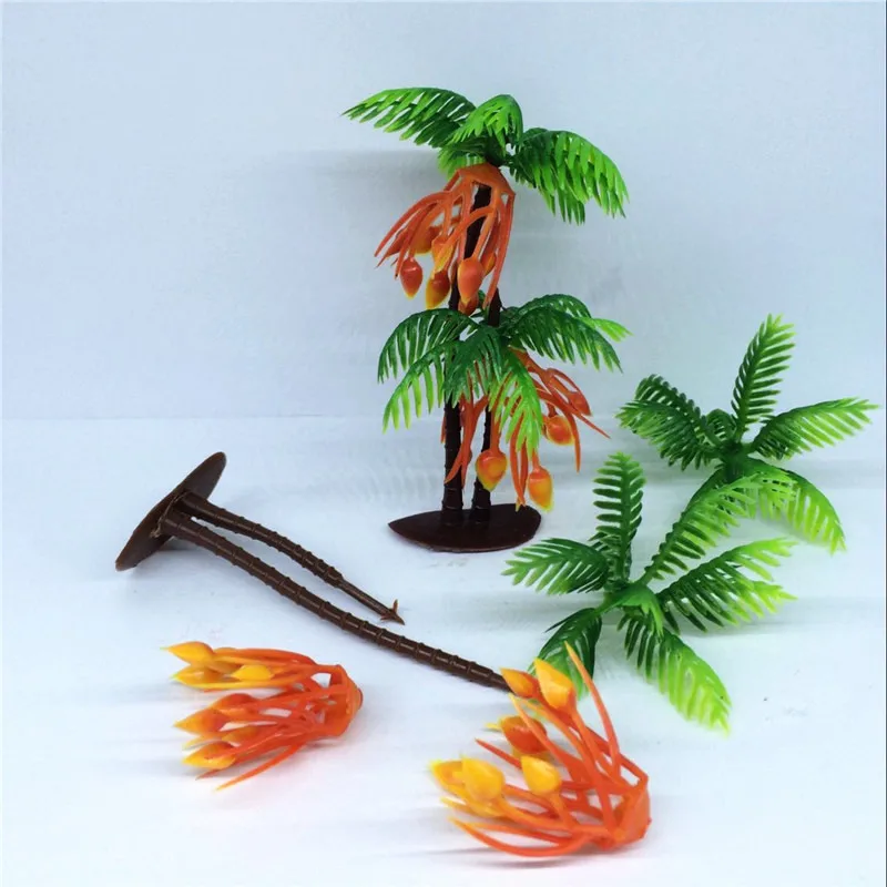 10 шт. аквариумный фон искусственное растение озеленение 9 см большой пальмовый