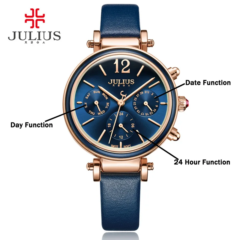 Часы наручные Julius женские с квадратным циферблатом Популярные Роскошные