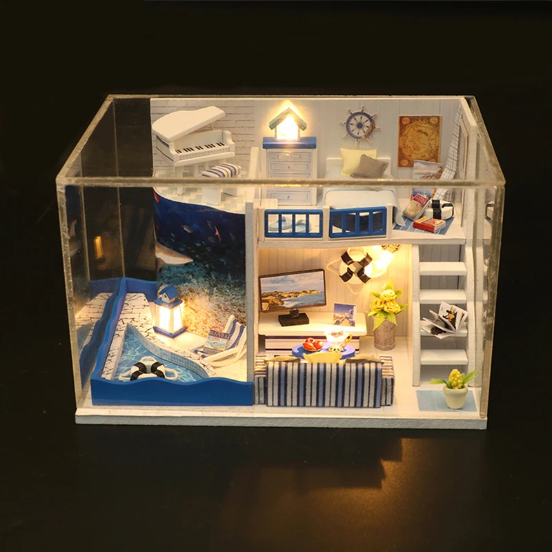 Игрушки для детей Diy кукольный домик Casa Миниатюрный Кукольный с мебелью куклы