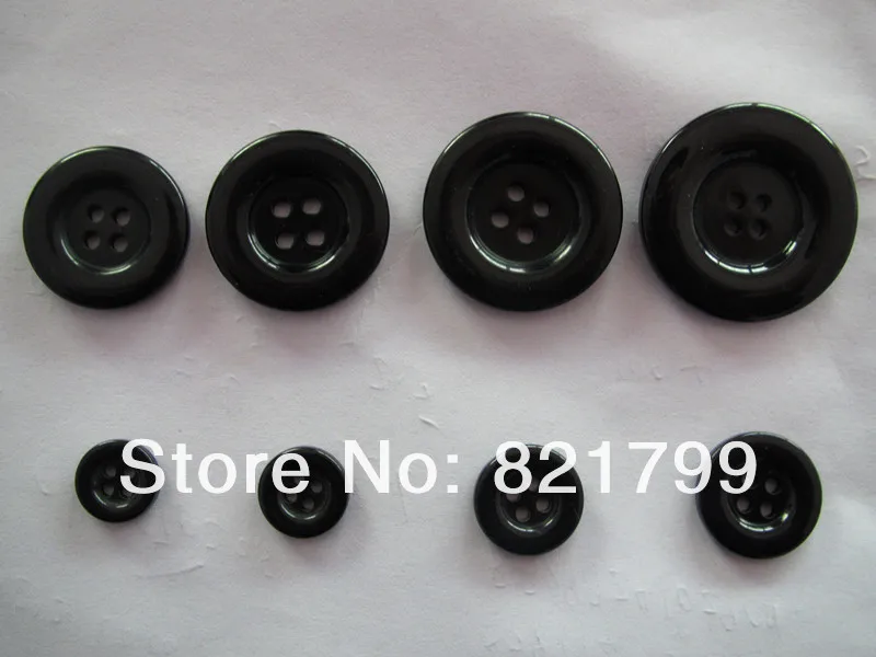 

40L diy resin button for garment bluse button black color 4 holes button