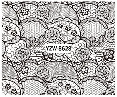 YZW8628 LCJ DIY Водные Наклейки для ногтей, кружевные цветочные наклейки, переводные наклейки s для дизайна ногтей, наклейки для тату - Цвет: YZW8628