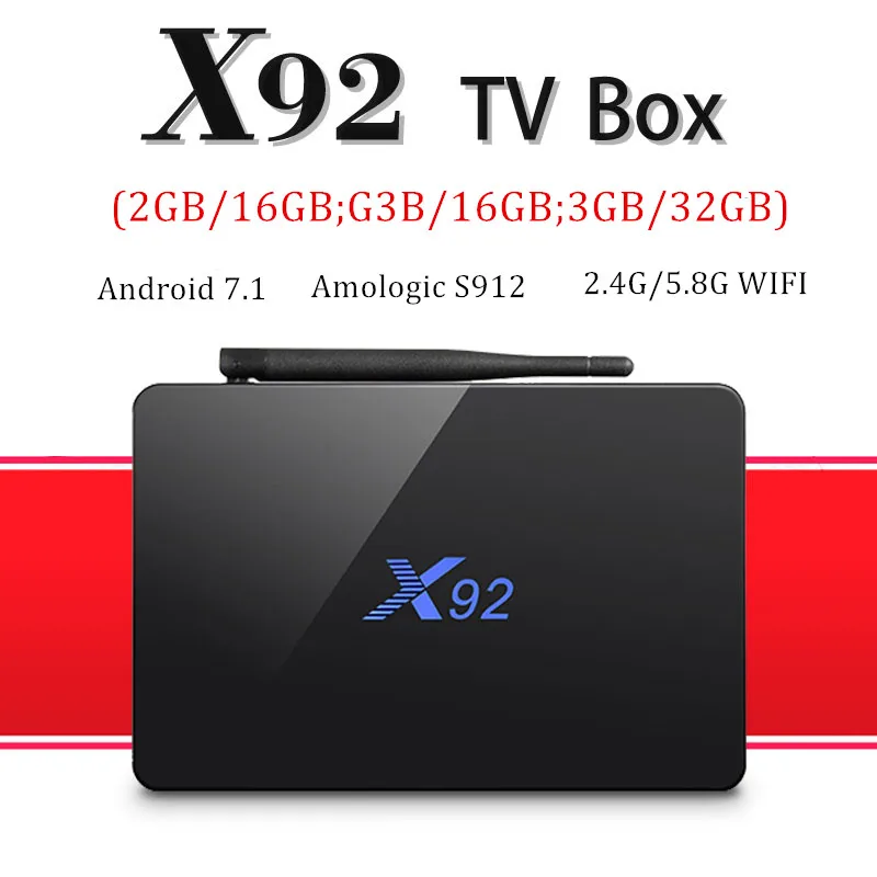 X92 ТВ приставка Android 7 1 3 ГБ 32 Amlogic S912 Octa Core5G Wifi 4K BT4.0 H.265 двойной Google Play Youtube Smart tv