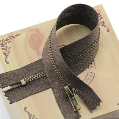Alipress 3#20 см закрытый конец Металлические молнии для DIY Швейные Джинсы Брюки сумки 10 шт - Цвет: coffee
