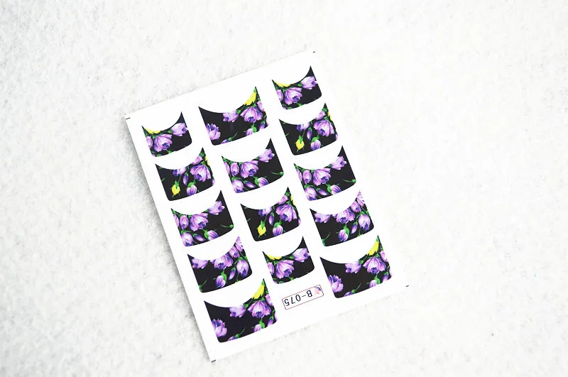 33Sheets/Lot Mixed French Arch Square Flower Peafowl Water Nail Art Sticker Decal Colorful DIY Decoration JINJ003|nail art stickers decals|sticker