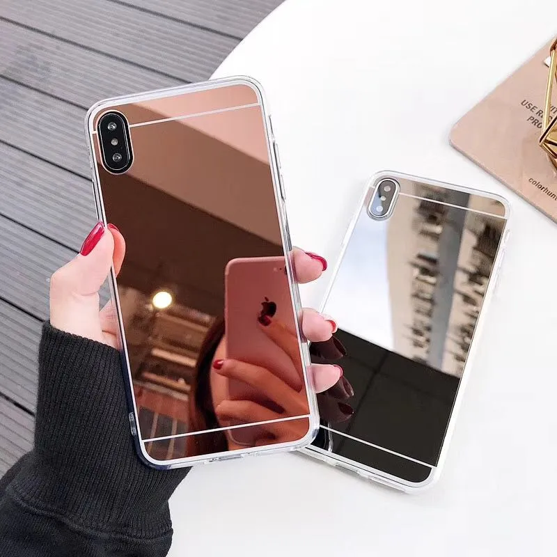 Чехол TRISEOLY для Samsung Galaxy A7 2018 роскошная задняя крышка с зеркалом из розового золота