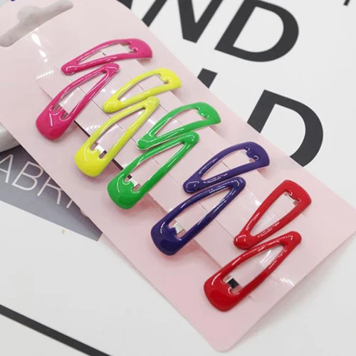 Fluorescent Color 10 шт./компл. для детей платье-пачка с бантом и узором, заколки Головные уборы для девочек красочные BB зажимы Краски мини прямая Форма волос заколки для волос аксессуары - Цвет: Fluorescent Color