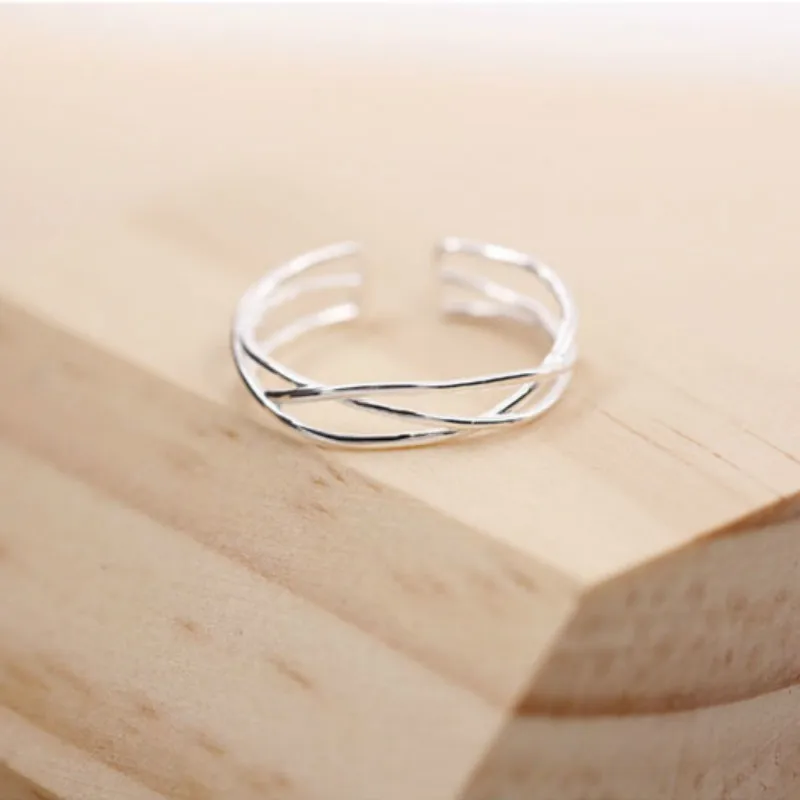 Flyleaf 100% Стерлинговое Серебро 925 пробы открытые кольца в форме обмотки для женщин
