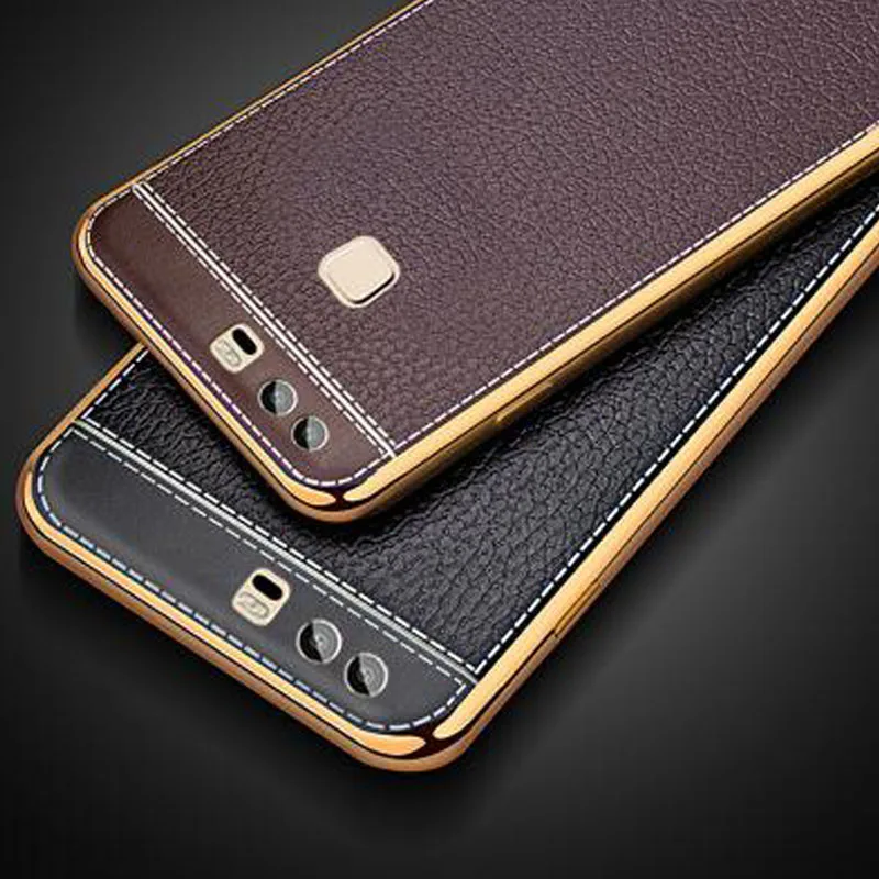P9lite кожа мягкая TPU силиконовые чехлы для Huawei P9 lite ультра тонкий Покрытие золотой