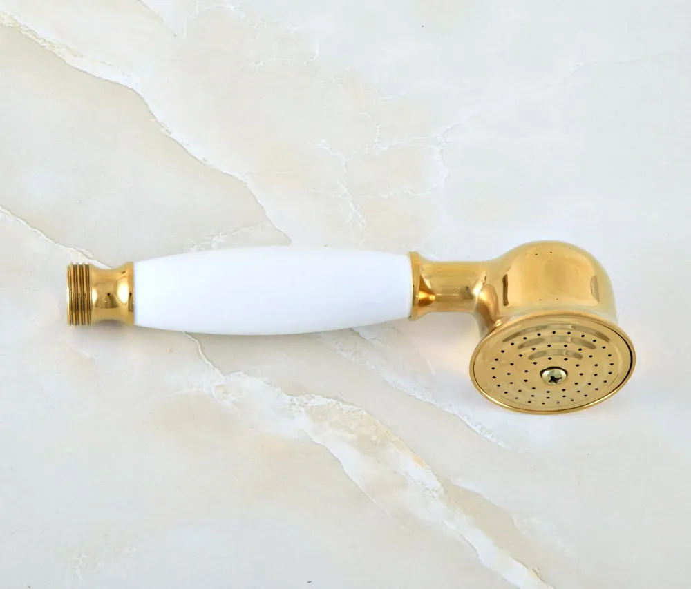 Luxury Polished Gold Color Brass Telephone Shape Hand Spray Handheld Shower head / Bathroom Accessory (Standard 1/2&quot) mhh048 |