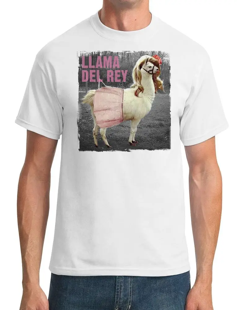 Llama Del Ray Farmyard Celebrity Funny men s футболка с героями мультфильмов Мужская Унисекс Новая