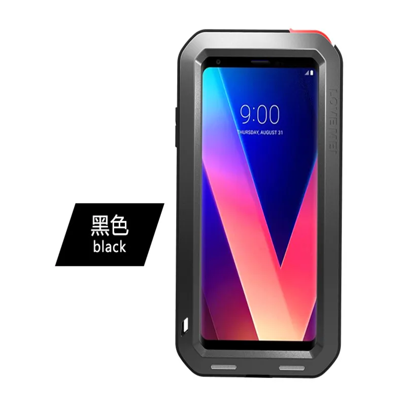 

Мощный чехол LOVE MEI s для LG V30 LGV30 6,0 '', сверхпрочный ударопрочный чехол из качественного ТПУ и твердого металла и закаленного стекла