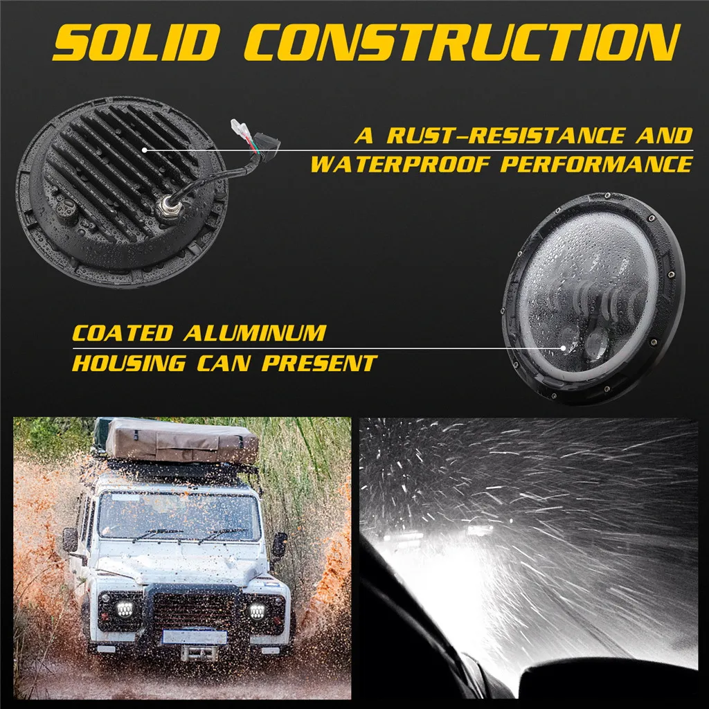 1x светодиодный фары 19x10x19 см 9-30 в 500 Вт для Jeep Wrangler JK TJ покрытие Высокий Низкий Луч
