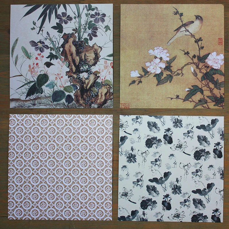 24 листа бумага для скрапбукинга обертывания бумаги оригами ремесло китайская