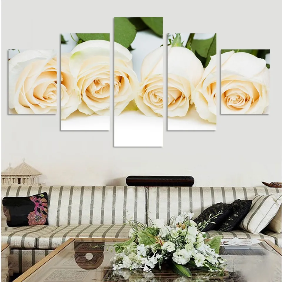 Картина на холсте с изображением цветов белая роза картина маслом Современный