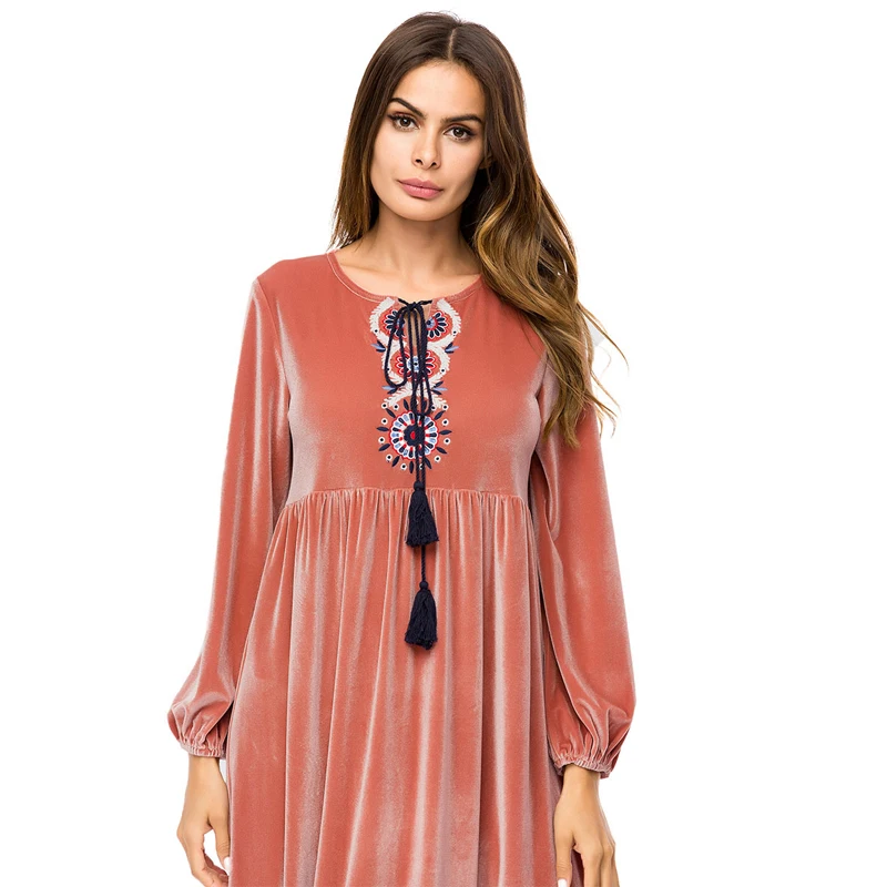 MISSJOY мусульманская турецкая исламская одежда для женщин abaya с длинным рукавом и v