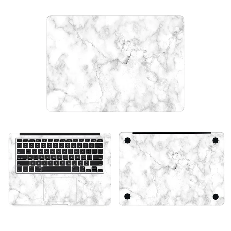 Белый мрамор зерна ноутбука наклейка для Apple Macbook Pro Air retina 1" 12" 1" 15" Mac защитный ноутбук полное покрытие кожи - Цвет: ACD side