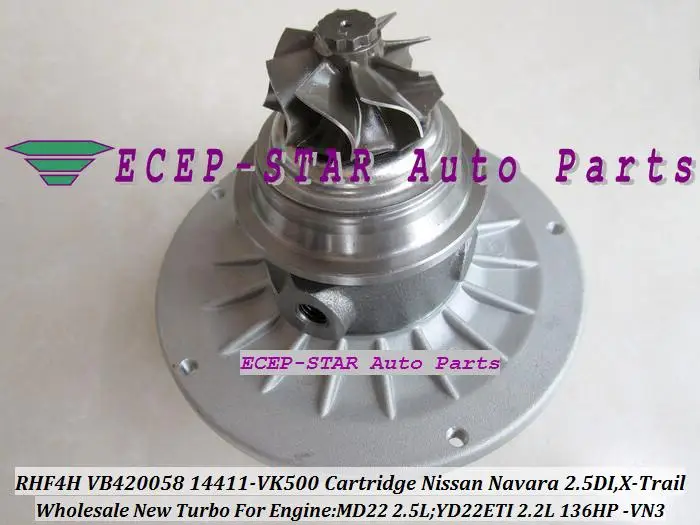 Бесплатная доставка турбокартридж CHRA RHF4H VN3 14411 VK500 14411VK500 VA420058 для NISSAN Navara MD22 2.5L X